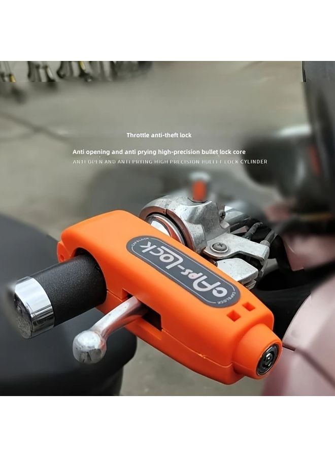 Orange Universal Electric Bike Motorcycle Anti Theft Brake Accelerator Lock Key - Image 3